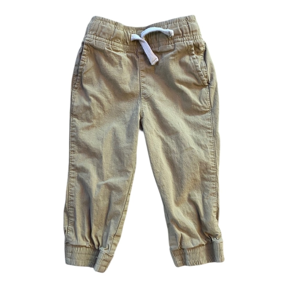 Children's Place Baby Boy Joggers 12–18M Tan Khaki Adjustable Waist Cotton